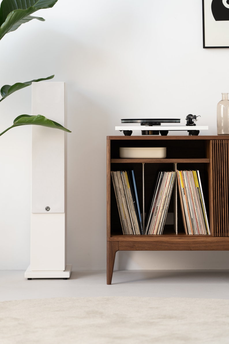 TONN 101 Walnut Wood Record Player Stand Vinyl Storage Limited-Time Offer: Free & Fast Shipping image 5