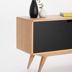 Mid century sideboard, modern credenza, black tv stand image 2