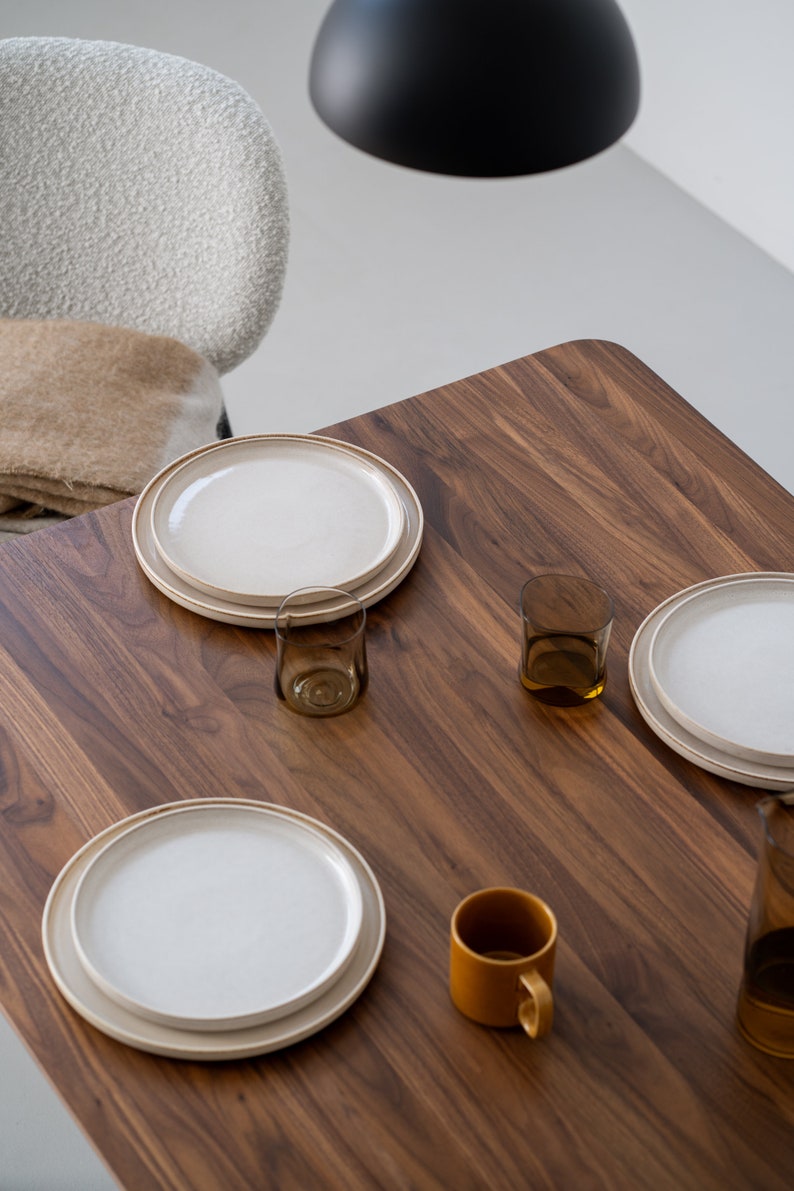 YRKE mesa de comedor de madera de nogal americano, moderna de mediados de siglo imagen 9