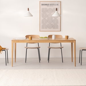 HYGG dining table made of solid oak wood, mid-century modern, scandinavian design Limited-Time Offer: Free & Fast Shipping image 2