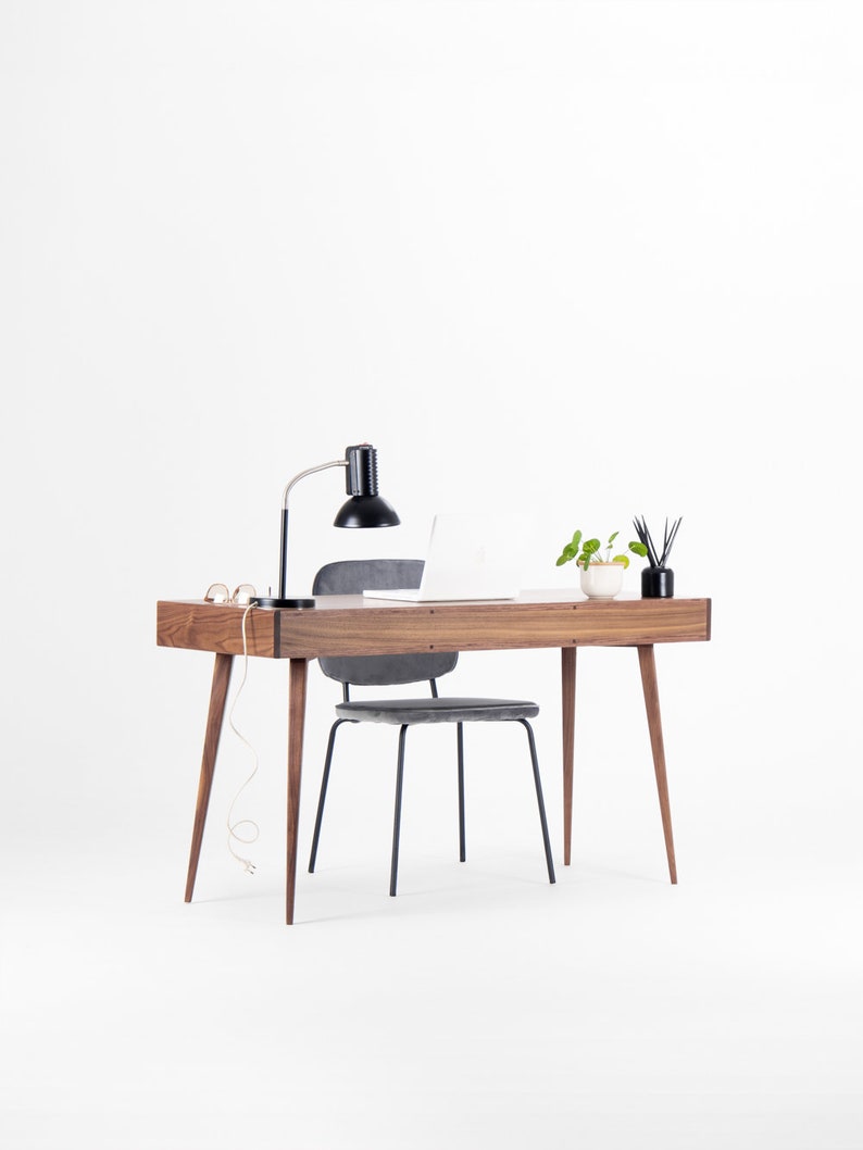 HEIM – Desk for Office, Mid-century Computer Desk With Two Drawers and ...