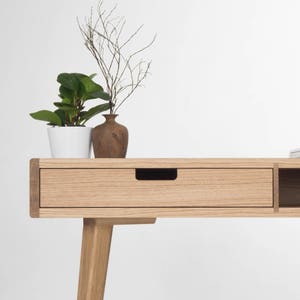 HEIM – Mid-century Computer Desk With Drawers and Storage, Made of Oak ...