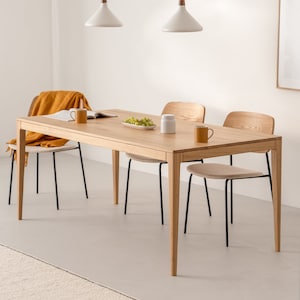 HYGG dining table made of solid oak wood, mid-century modern, scandinavian design Limited-Time Offer: Free & Fast Shipping image 3