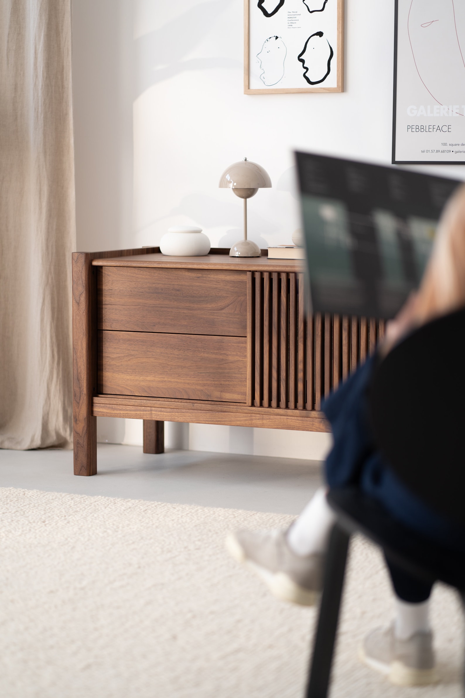 JAMM LOW 160 - Japandi TV Stand - Walnut Media Console and Sideboard ...