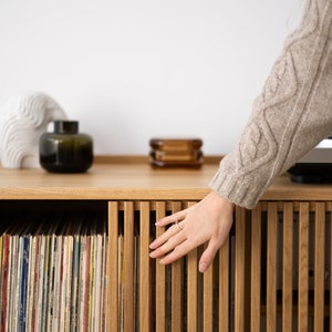 JAMM LOW 111 small record player stand, audio console made of European oak wood image 7