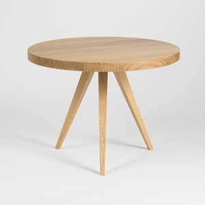 Round coffee table, small end table, accent table, made of solid oak image 2