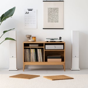 TONN 101 Record player stand, vinyl record storage made of solid oak wood Limited-Time Offer: Free & Fast Shipping image 4