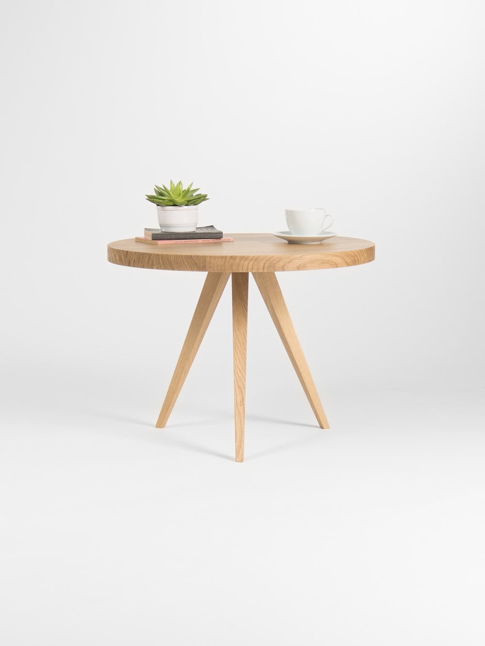 Round Coffee Table Small End Table Accent Table Made of Solid