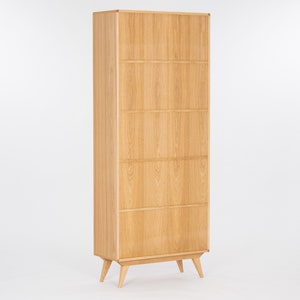 Bookcase, bookshelf, mid century modern, scandinavian, shelf unit made of oak wood image 5