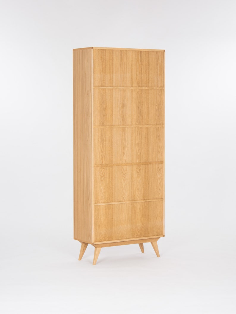 Bookcase, bookshelf, mid century modern, scandinavian, shelf unit made of oak wood image 5