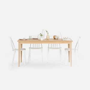 FARM – Farmhouse table, dining table, solid wood in white oak shade