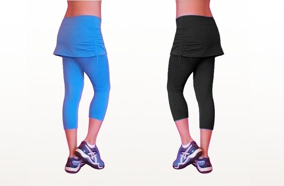 Buy One-color Capri Leggings With Draped Microskirt Inserted for Tennis,  Running, Fitness and Free Time, Ball Pocket Online in India 