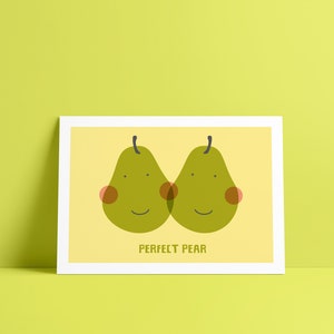 Frutta Carina 'Perfect Pear' Auguri Biglietto Compleanno /Anniversario/San Valentino/Grazie