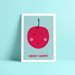 Linda fruta 'Cheeky Cherry' tarjeta de felicitación cumpleaños/aniversario/San Valentín/gracias