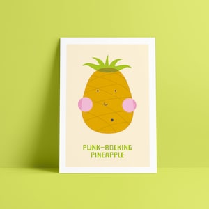 Cute Fruit 'Punk Rocking Pineapple' Tarjeta de felicitación Cumpleaños/Aniversario/San Valentín/Gracias