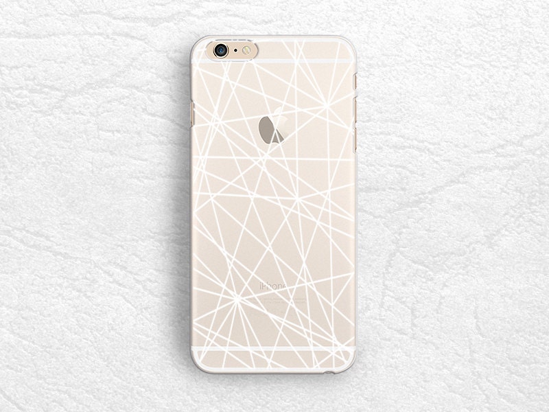 White Outline Abstract Clear Transparent Phone Case For Iphone Etsy