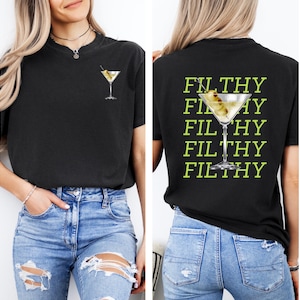 Preppy Shirt, Filthy Martini Shirt, Dirty Martini Shirt, Funny Cocktail Shirt, Retro Martini Graphic Tee, Cocktail Shirt, Comfort Colors®