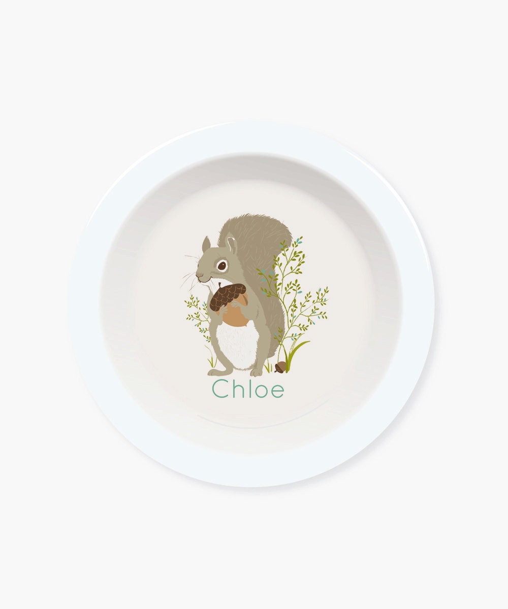 Kids BOWL Plate for Kids Personalized Bowl Custom Woodland Etsy