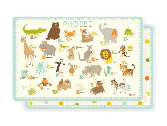 PLACEMAT for kids Personalized Alphabet ABC placemat | Etsy