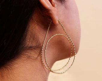 XXL Hoop earrings, gold plated earrings