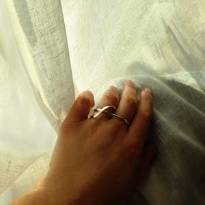 Sterling silver ring for two fingers, sculptural and comfortable