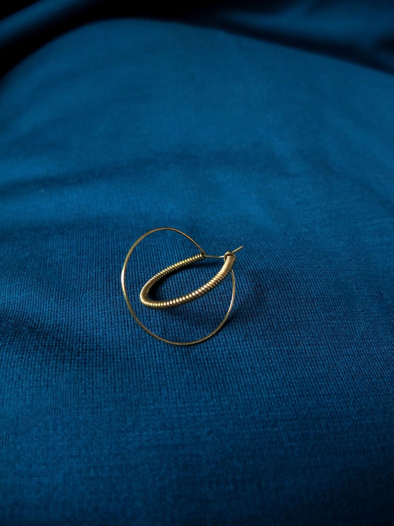 Hoop earrings, gold plated earrings, twisted and minimalist image 4