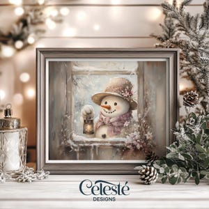 Christmas Print | Christmas Printable | Christmas Art | Christmas Decorations | Cute Snowman | Snowman Art Print | Winter Decor