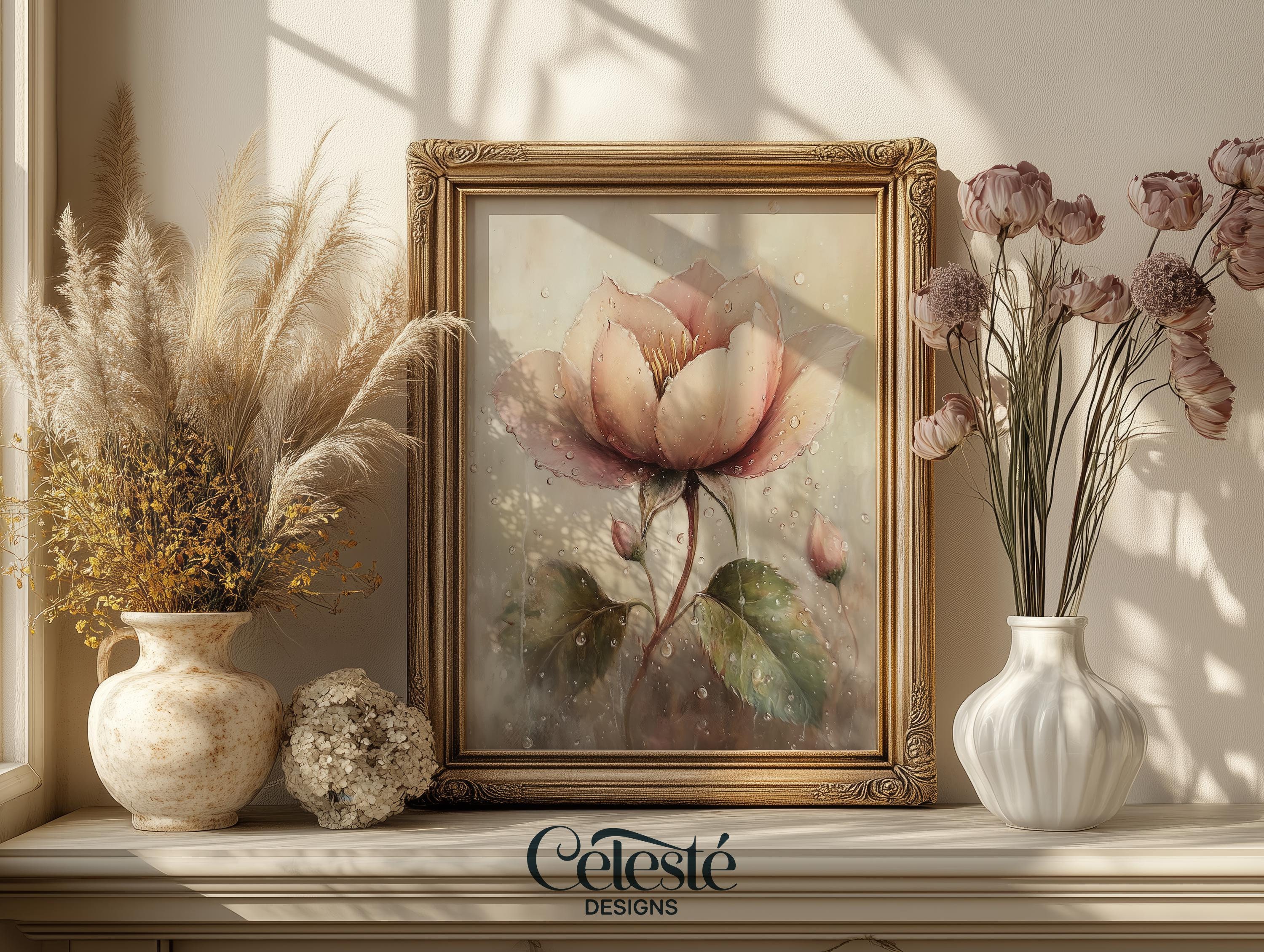 Spring Wildflower Print | Cottagecore Farmhouse Wall Art | Magnolia Floral Digital Download | Vintage Home Decor