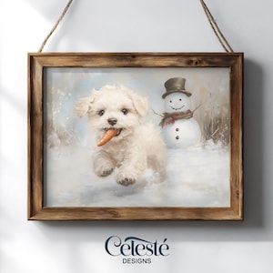 Christmas Print | Christmas Printable | Christmas Art | Christmas Decorations | Cute Snowman | Snowman Art Print | Winter Decor