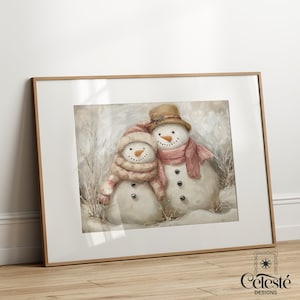 Christmas Print | Christmas Printable | Christmas Art | Christmas Decorations | Cute Snowman | Snowman Art Print | Winter Decor