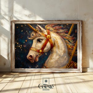 Nursery Wall Art | Vintage Wall Art | Carousel Horse Print | Digital Download | Carnival Decor