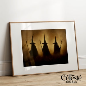 Witchy decor Halloween wall art printable witch Halloween rustic Halloween decor Halloween painting witch wall art