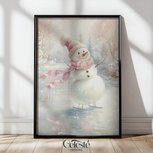 Christmas Print | Christmas Printable | Christmas Art | Christmas Decorations | Cute Snowman | Snowman Art Print | Winter Decor