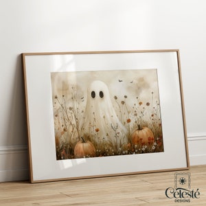 Ghosts Print, Printable Vintage Halloween Wall Art, Dark Cottagecore Print, Rustic Farmhouse Art, Dark Academia Decor