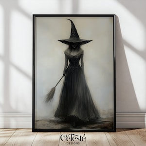 Witchy decor | Halloween wall art | printable witch | Halloween | rustic Halloween decor | Halloween painting | witch wall art