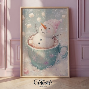 Christmas Print | Christmas Printable | Christmas Art | Christmas Decorations | Cute Snowman | Snowman Art Print | Winter Decor