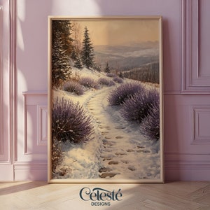 Printable Wall Art | Digital Download | Snowy Winter Print | Christmas Print | Watercolor Christmas Painting | Winter Landscape Photo