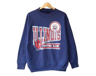 Vintage Illinois Fighting Illini Sweatshirt, University of Illinois Shirt, UIUC Shirt, NCAA Basketball, Vintage Shirt, Unisex Shirt