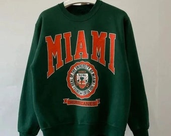 Vintage University of Miami Hurricanes Sweatshirt, Miami Hurricanes Shirt, UofM Shirt, NCAA Basketball,Vintage Shirt,Unisex Shirt Sweatshirt