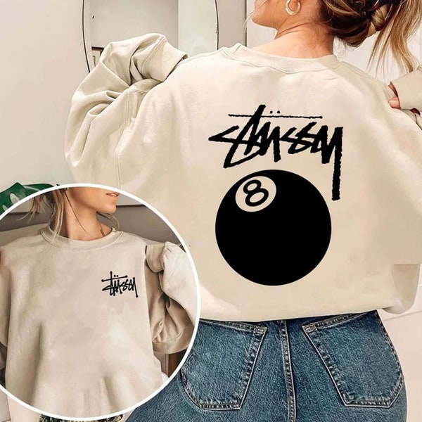 Stussy 8 Ball Shirt, Beefy-T Ball 8 Pool Shirt, Billiard Inspiration Shirt, Unisex Custom Colors Tee Sweatshirt & Hoodie, Gift For Fans