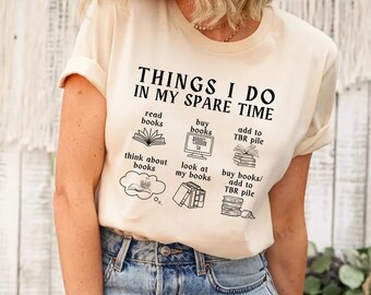 Lustiges Buchliebhaber-Shirt, Männer-Lesegeschenk, Bücherwurm-T-Shirt, Dinge, die ich in meiner Freizeit mache, Bücherwurm, sarkastisches Buch-Shirt, Buchgeschenk, Bibliothekar