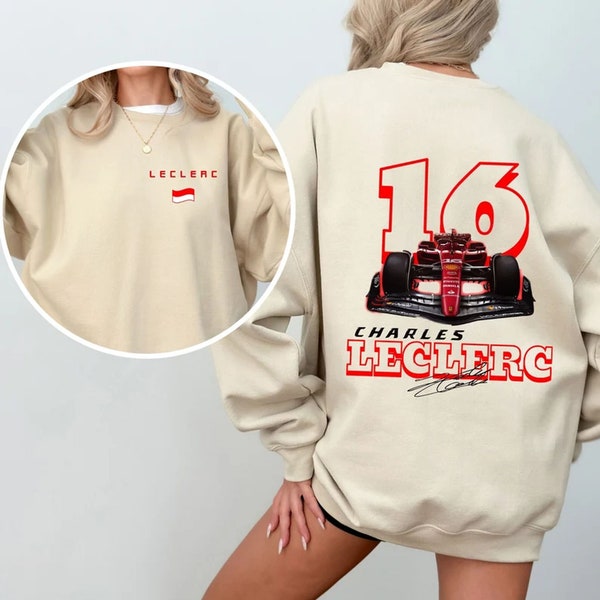 Charles Leclerc Formula One Sweatshirt, F1 Shirt, F1 Two Sides Shirt, Charles Leclerc Shirt, Charles Leclerc F1 Shirt, Charles Leclerc 16