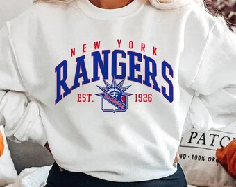 Sweat-shirt vintage des Rangers de New York, Tee-shirt des Rangers, Sweat à capuche de hockey, Pull universitaire, Chemise de fan de hockey, Hockey de New York