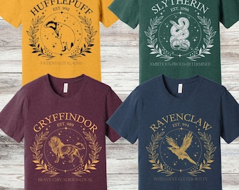 Wizard School Houses Shirt| Magic School shirt| Wizarding School t shirt| Magic | HP Shirt Design