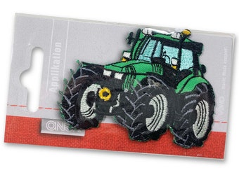 Application tractor green approx. 8.5 x 6.5 cm iron-on patch