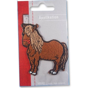 Application horse dark approx. 7.0 x 6.3 cm iron-on patch image 1