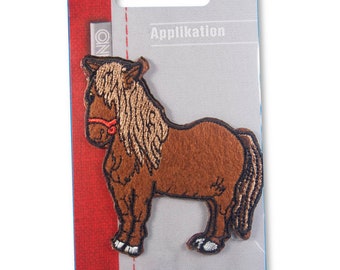 Applikation Pferd dunkel  ca.7,0 x 6,3 cm Bügelbild Aufnäher