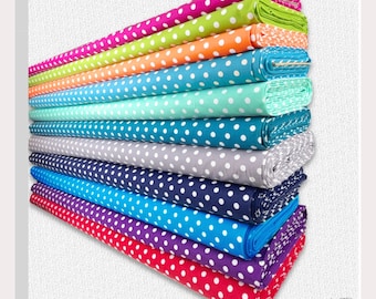 Cotton fabric with white dots 3.60 EUR/0.5 m (7.20 EUR/meter)