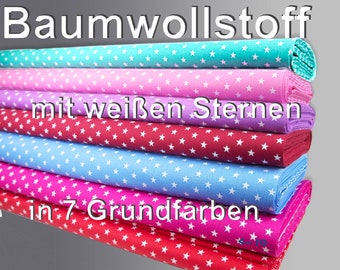 Baumwollstoff mit weißen Sternen 3,60 EUR/0,5 m (7,20 EUR/m)