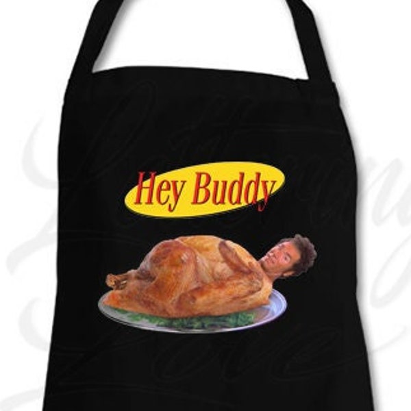 Seinfeld Inspired "Hey Buddy" Kramer Cooking Apron  ⎪ Aprons ⎪ Cooking ⎪ Funny Movie Quotes | Mocha Joe's | Latte Larry | Seinfeld
